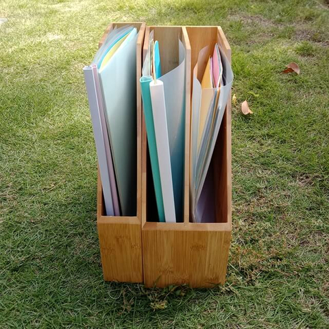 Bamboo Desktop File Holer, Desktop Bamboo File Organizer