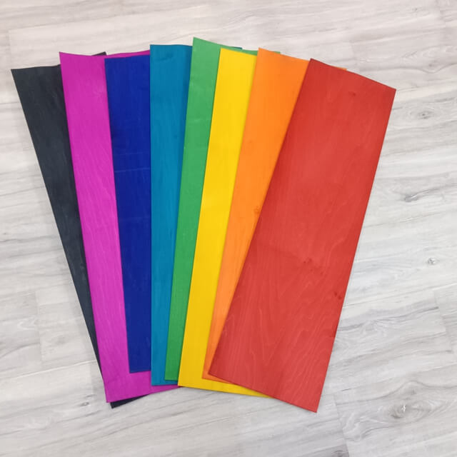 1/16"x12"x45" Dyed Canadian Maple Longboard Veneer