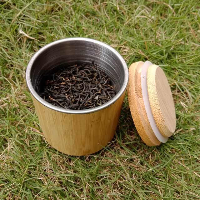 Bamboo Jar with Stainless Steel Tank for Tea and Coffee Storage