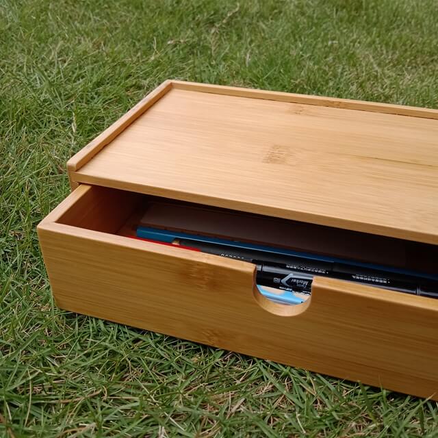 Stackable and Portable Multi-Functional Desktop Bamboo Drawer Organizer