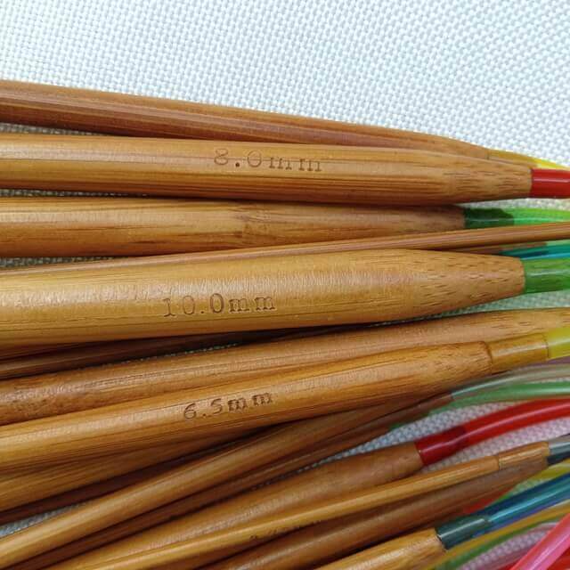 Bamboo Circular Knitting Needles 18 Sizes One Set