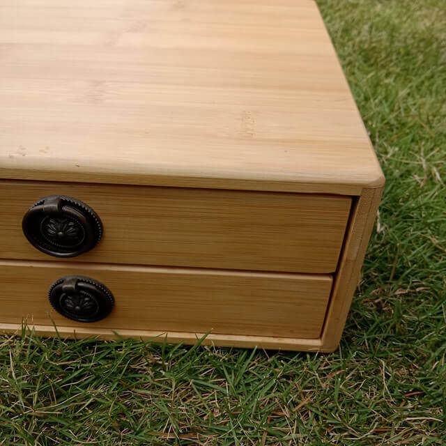 Stackable and Portable Desktop Bamboo Drawer Organizer Storage Box