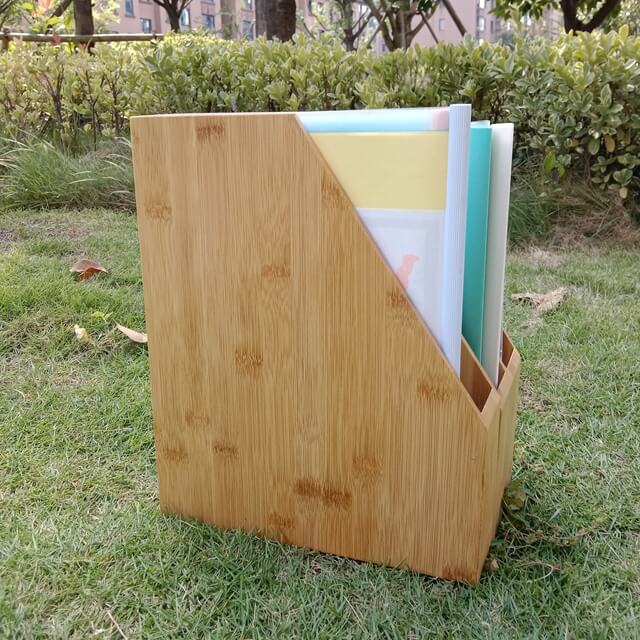 desktop bamboo paper organizer