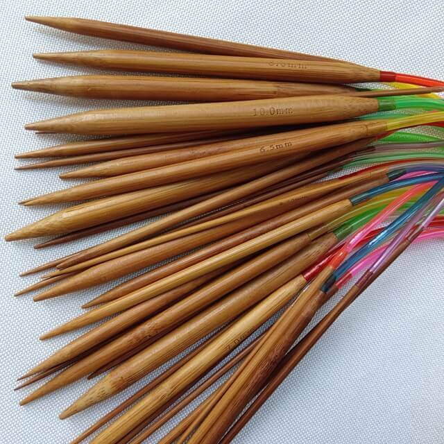 Bamboo Circular Knitting Needles 18 Sizes One Set