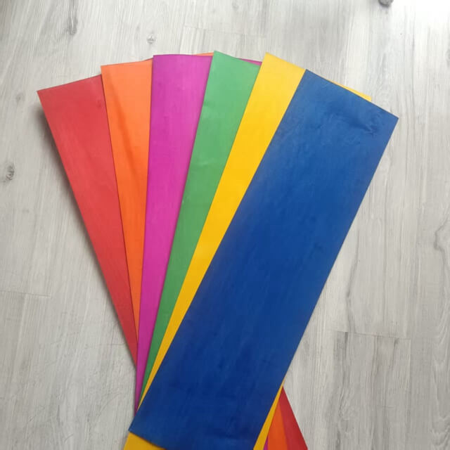 1/16"x12"x45" Dyed Canadian Maple Longboard Veneer