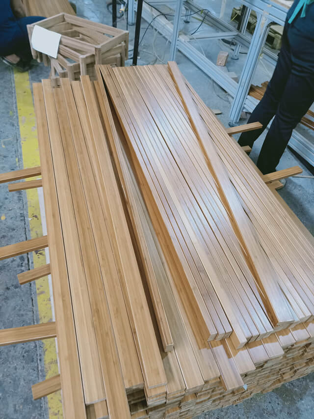 UV coated bamboo beams