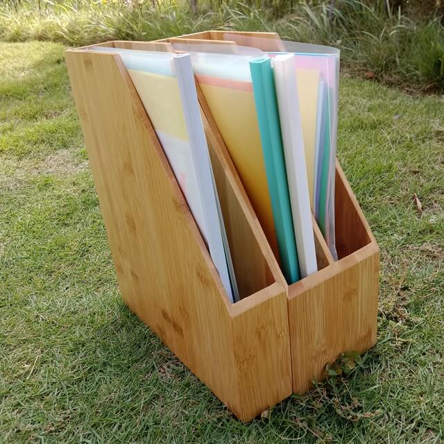 portable bamboo file organizer
