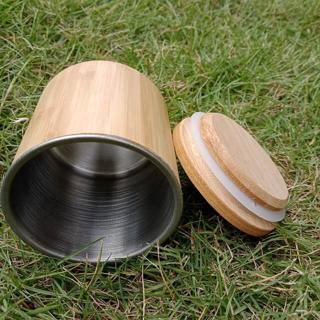 Bamboo Jar with Stainless Steel Tank for Tea and Coffee Storage