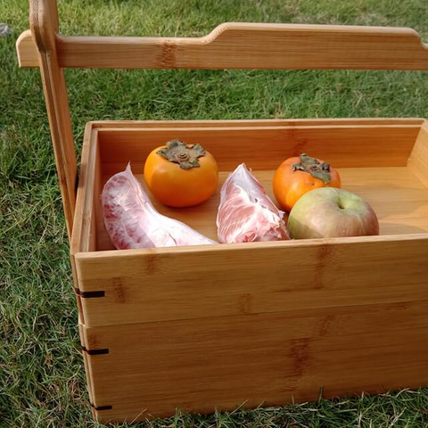 Organizzatore di alimenti per cesti di bambù 
