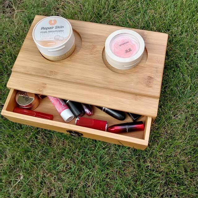 Bamboo Cosmetic and Makeup Drawer Organizer